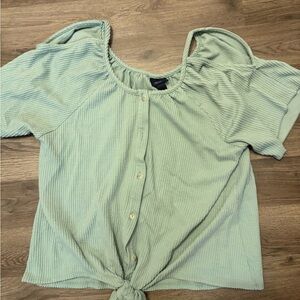 Daytrip Cold Shoulder Front Tie Top